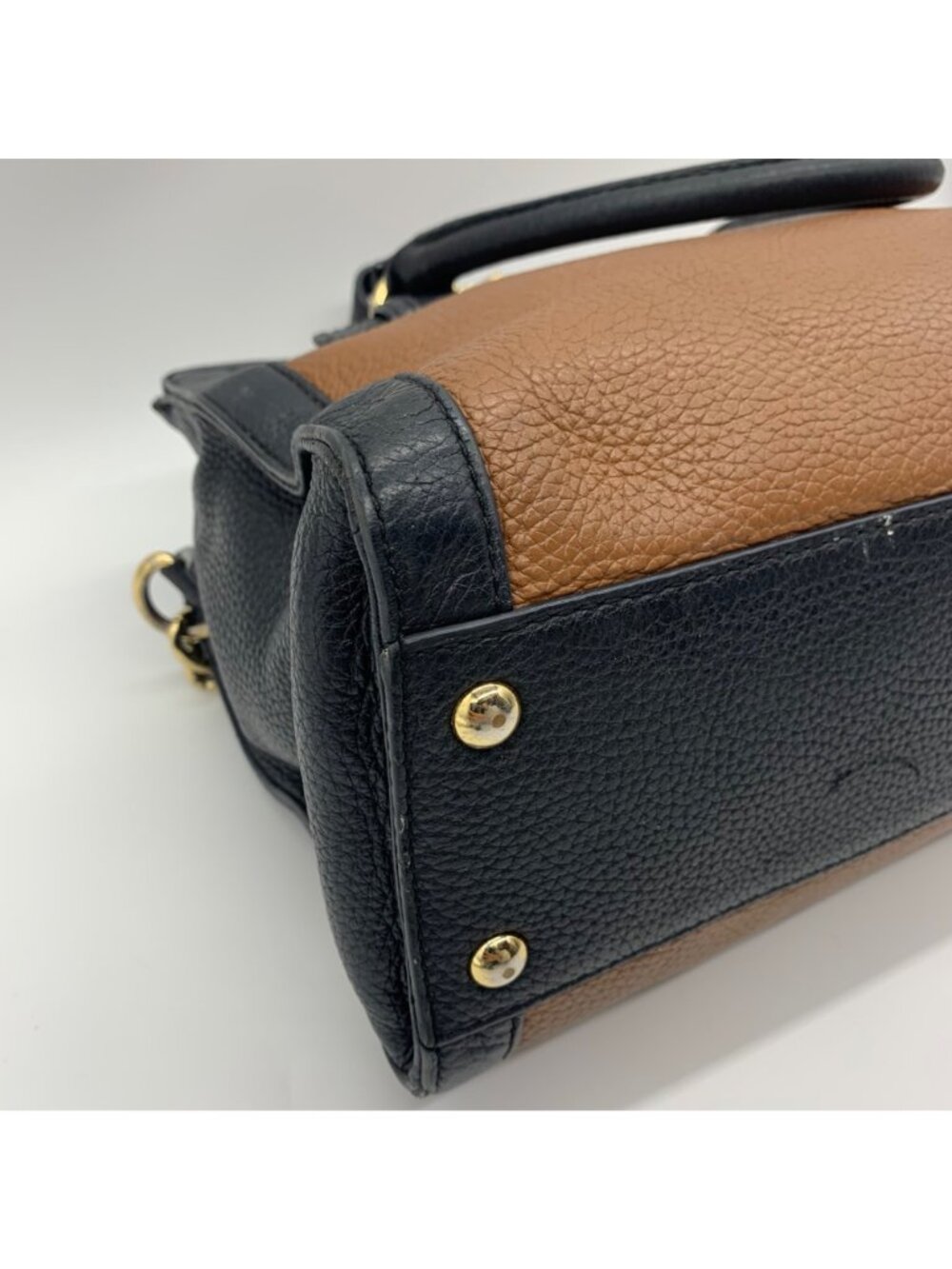 Michael Kors Hamilton Frame Black & Brown Satchel Bag - Picture 9 of 10